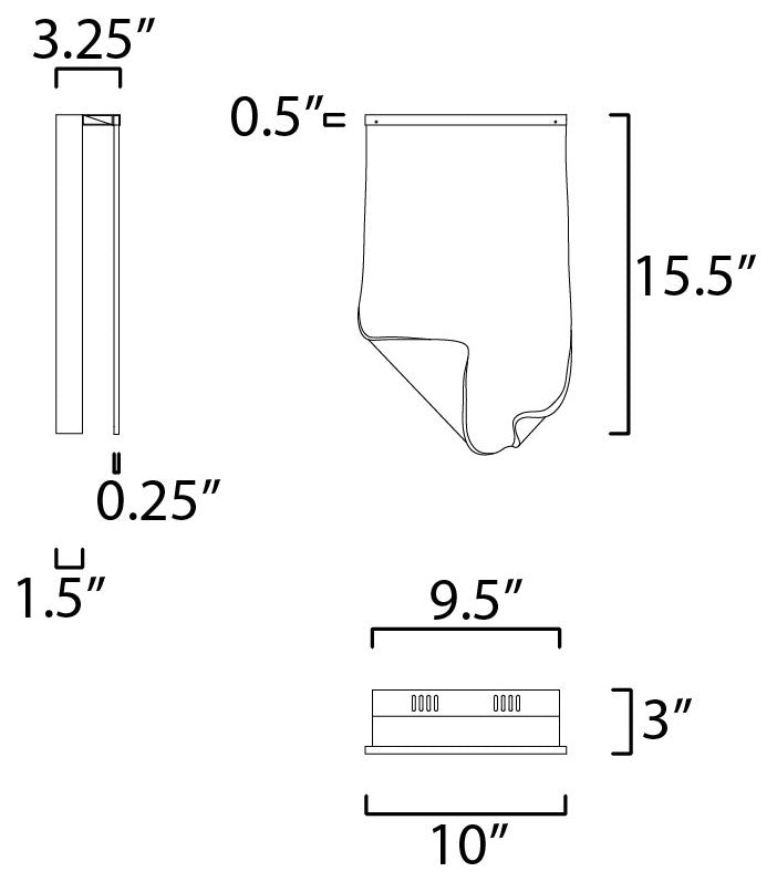 ET2 E24871-133 Rinkle 17" Tall LED Wall Sconce - Brushed Gunmetal