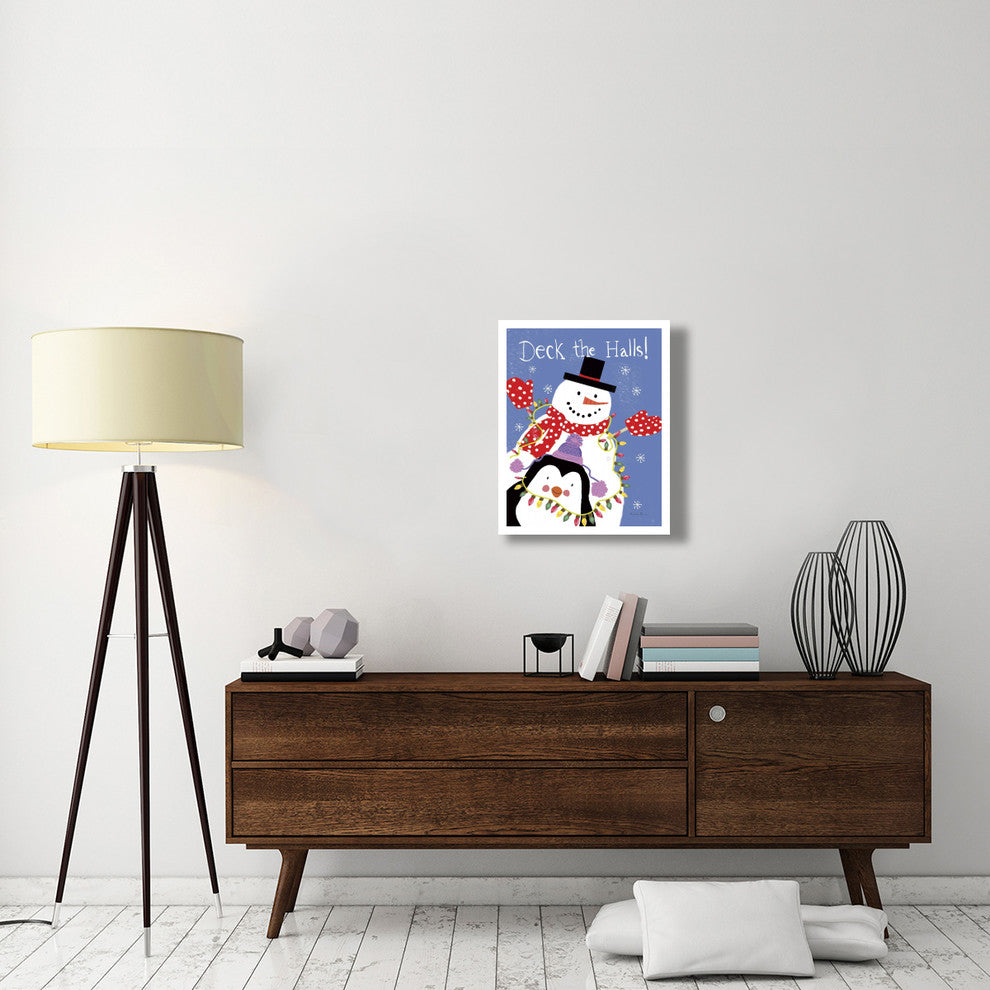 "Snowman and Penguin Friends III" Digital Paper Print by Farida Zaman, 22"x26"