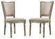 Set of 2 Upholstered Side Chair, Reclaimed Gray Finish