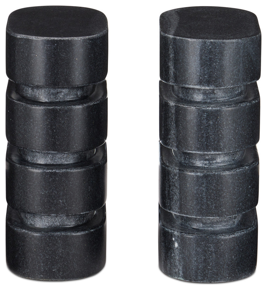 Bheslana Marble Black Object, 2-Piece Set