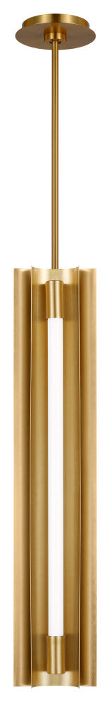 Carson Four Light Narrow Pendant, Burnished Brass