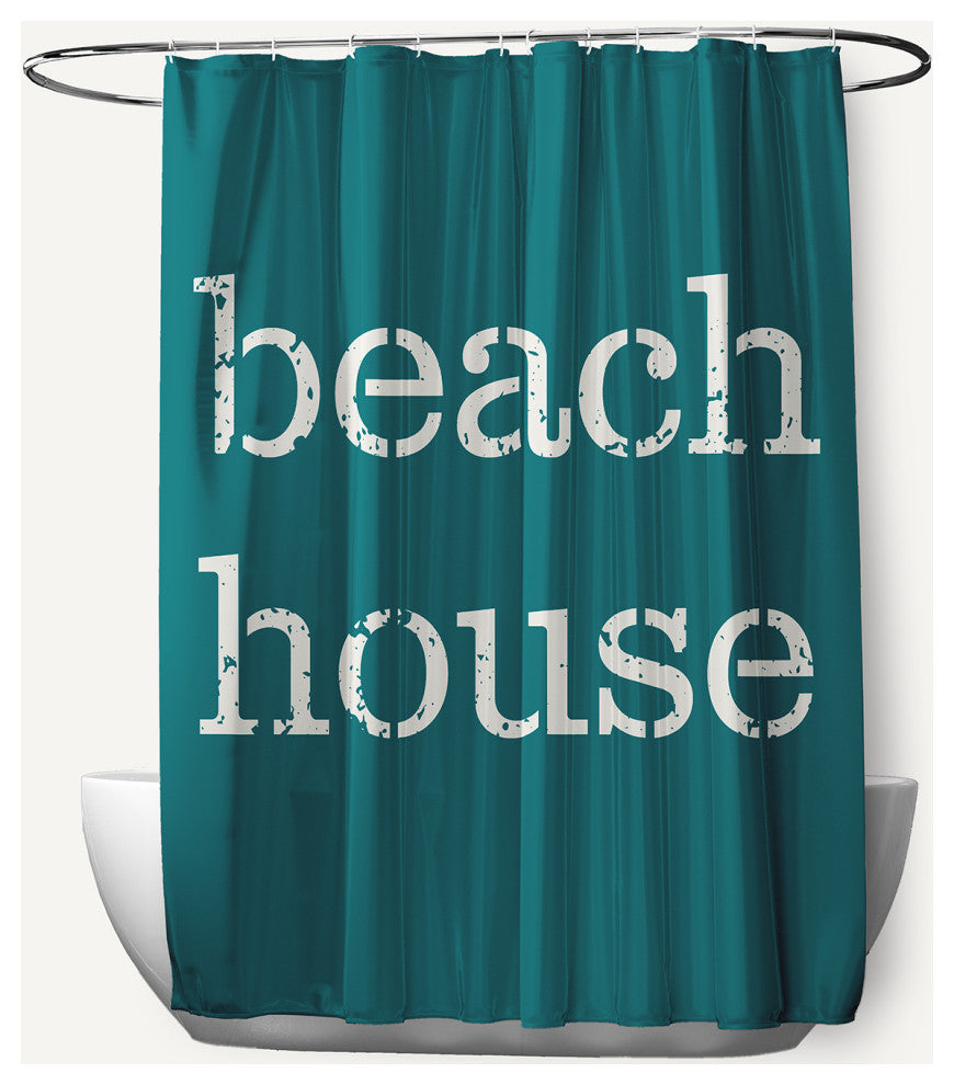 Beach House  Ocean Teal 70" w x 73" h Shower Curtain
