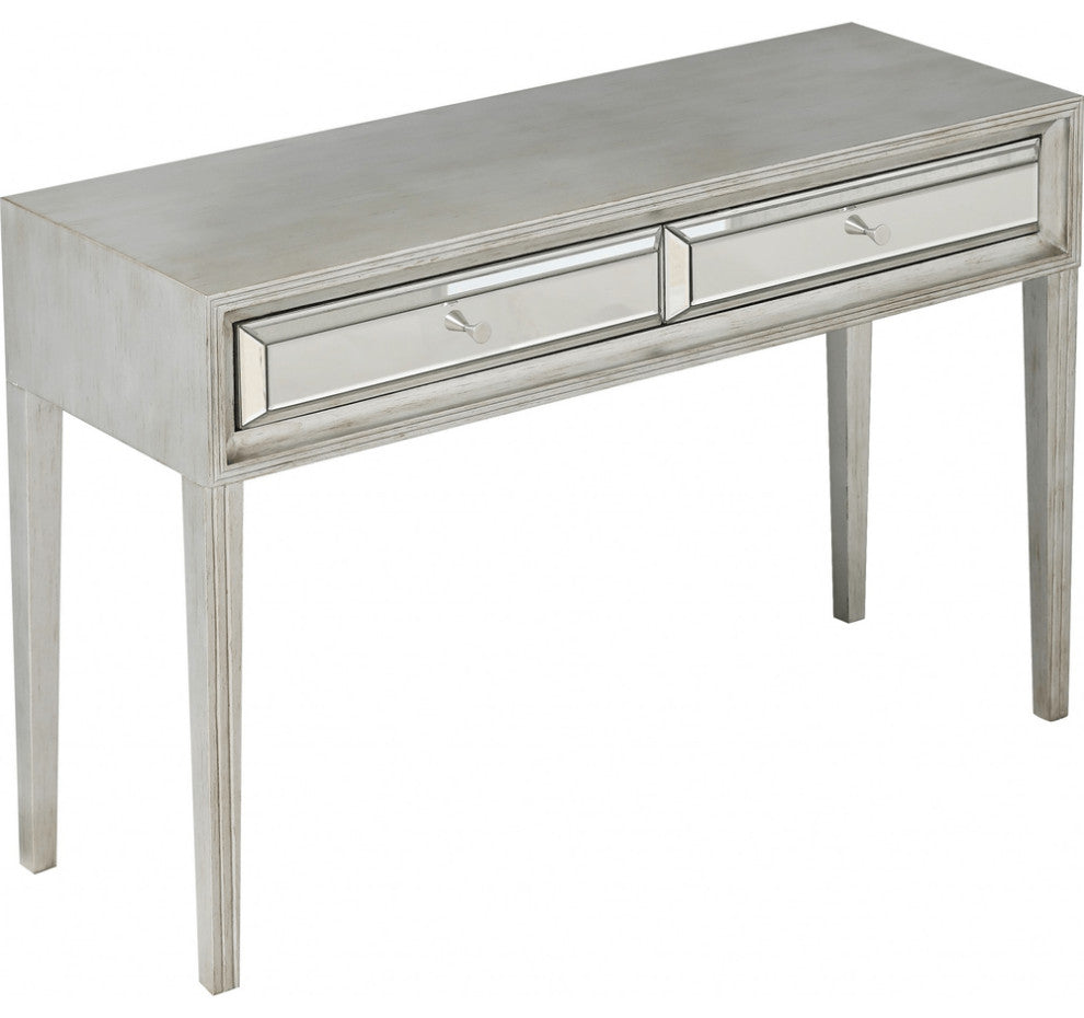 Antiqued Silver Finish Console Table
