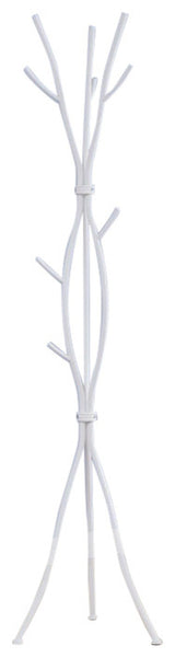 Coat Rack, 74" White Metal