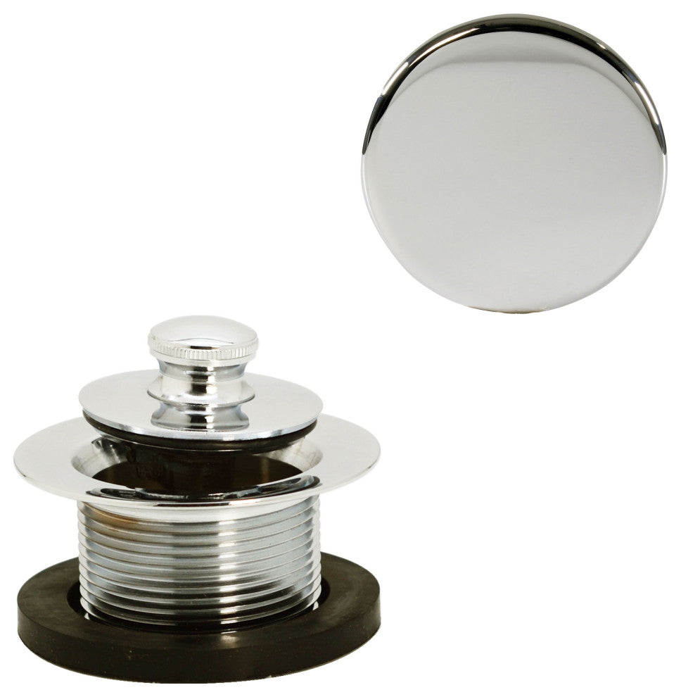 19 in. Solder In Brass Bath Tub Waste Drain Kit, Polished Nickel