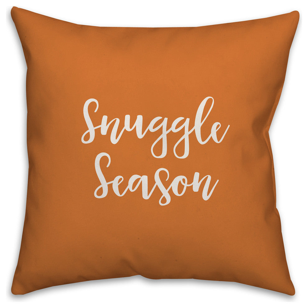 Snuggle Season in Orange 18x18 Throw Pillow