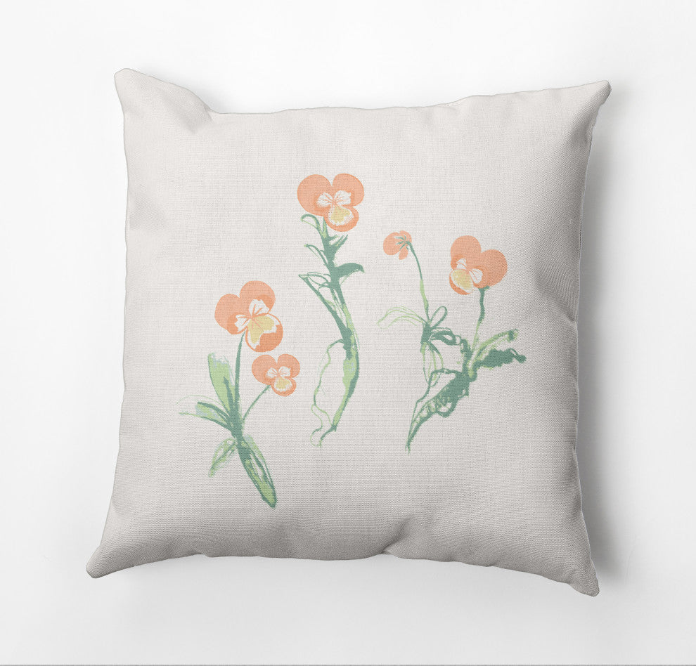What a Pansy Pillow, Orange, 26"x26"