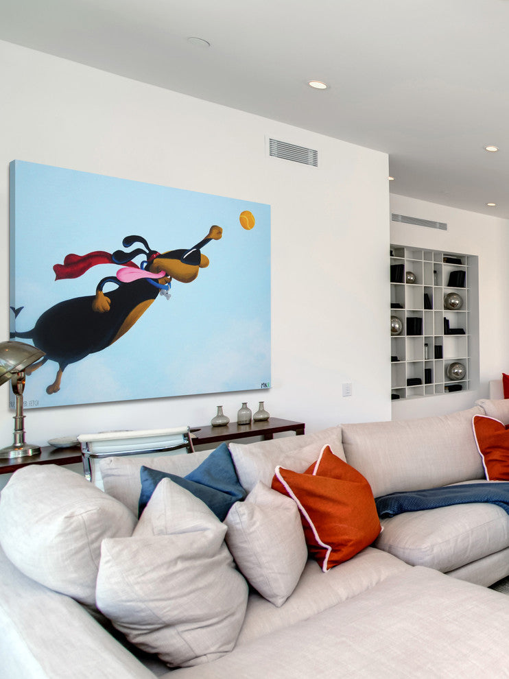 Marmont Hill, "Super Fetch" by Mike Taylor Painting on Wrapped Canvas, 31x24
