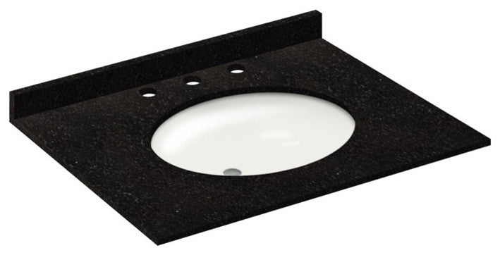 31x22 Absolute Black Granite Vanity Countertops, 8 Faucet Spread
