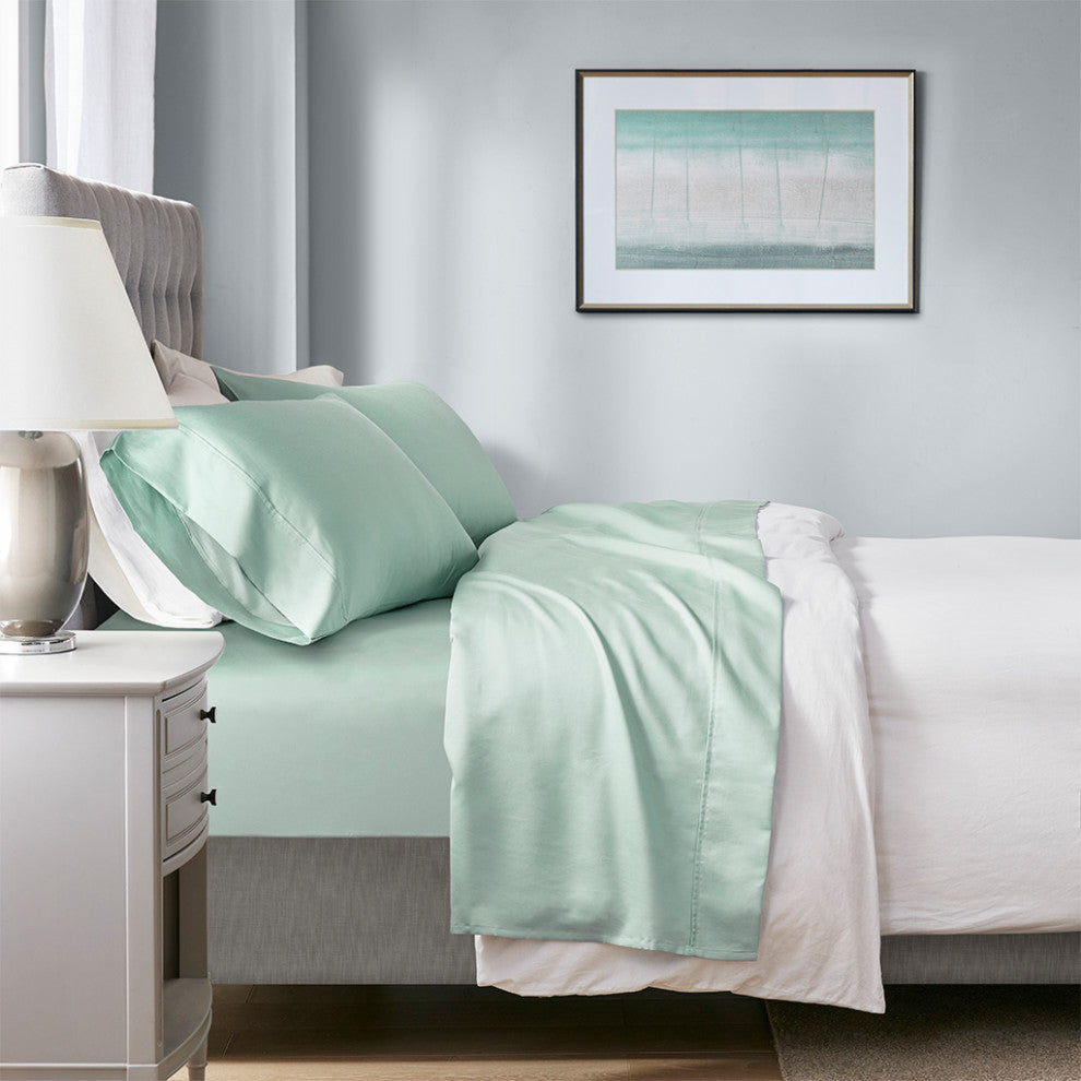 Beautyrest 1000 Thread Count Thermal Management Sheet Set, Seafoam, Full