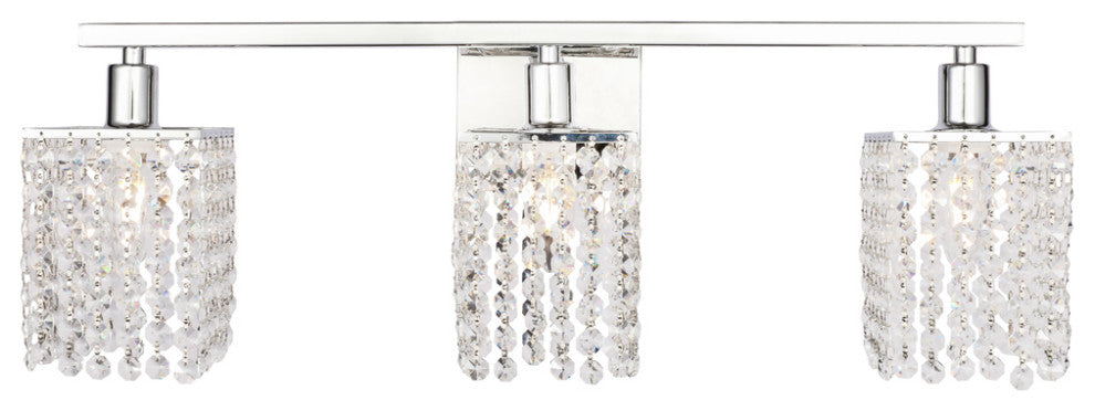 Phineas 3 Light Wall Sconce in Chrome And Clear Crystals