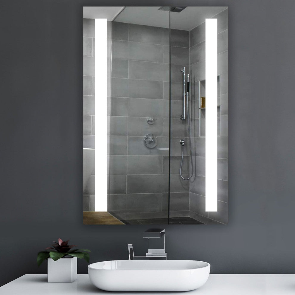 American Furniture Classics Backlit LED Mirror, 2 Vertical Frosted Insert