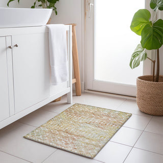 Machine Washable Indoor/Outdoor Chantille ACN1638 Peach 1'8" x 2'6" Rug