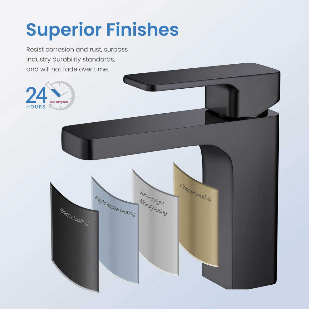 Blaze Single Handle Bathroom Sink Faucet, Matte Black