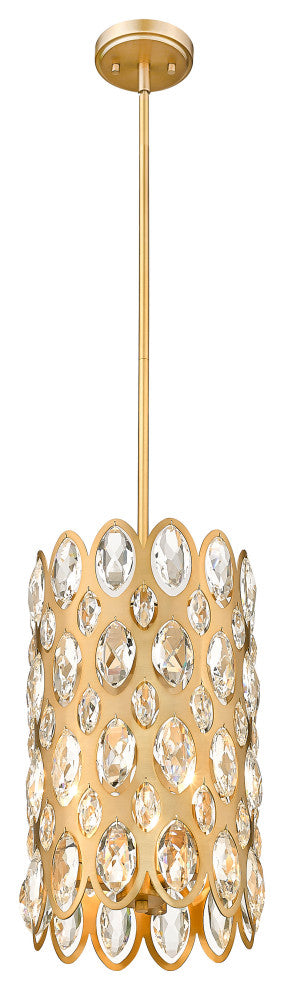 Zlite 822P9-HB 3-Light Pendant, Heirloom Brass