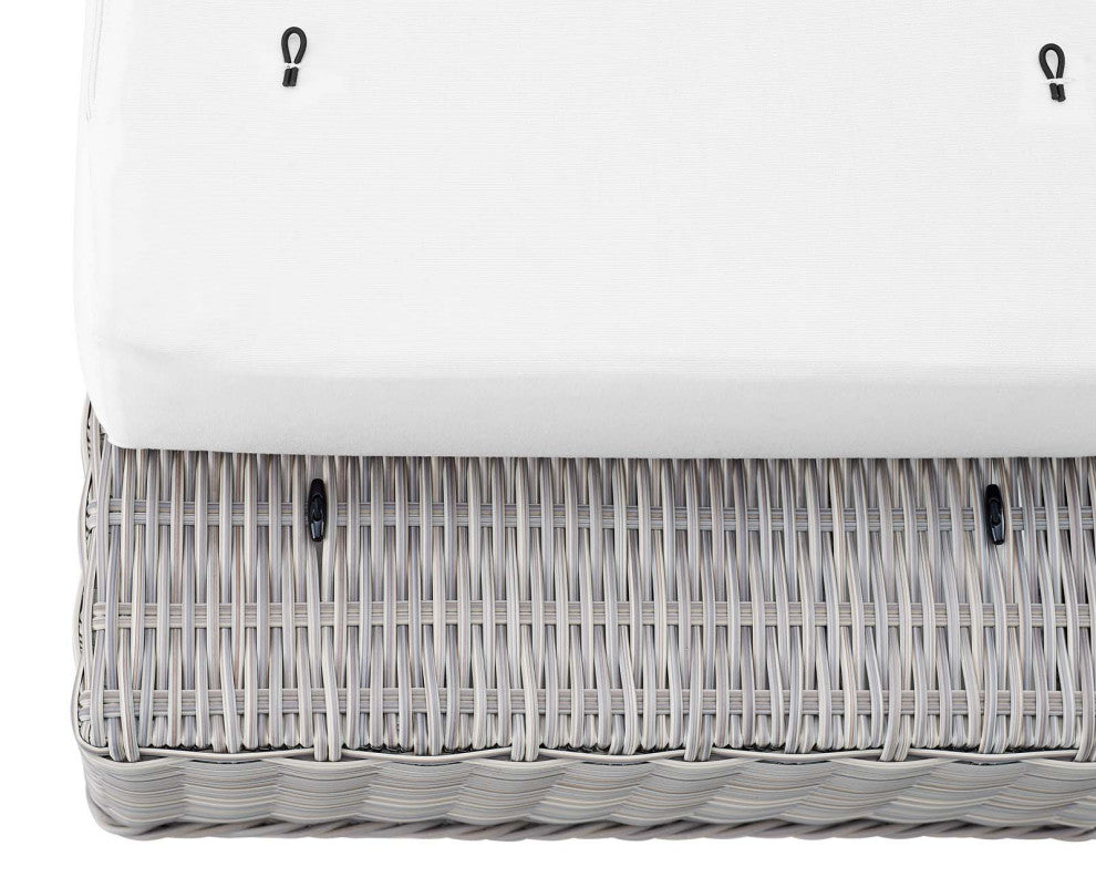 Conway Sunbrella Outdoor Patio Wicker Rattan Ottoman