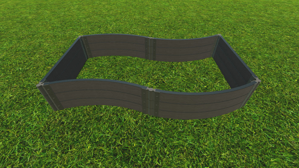Weathered Wood 'Wavy Navy 4'x8'x16.5" Raised Garden Bed, 2" Profile