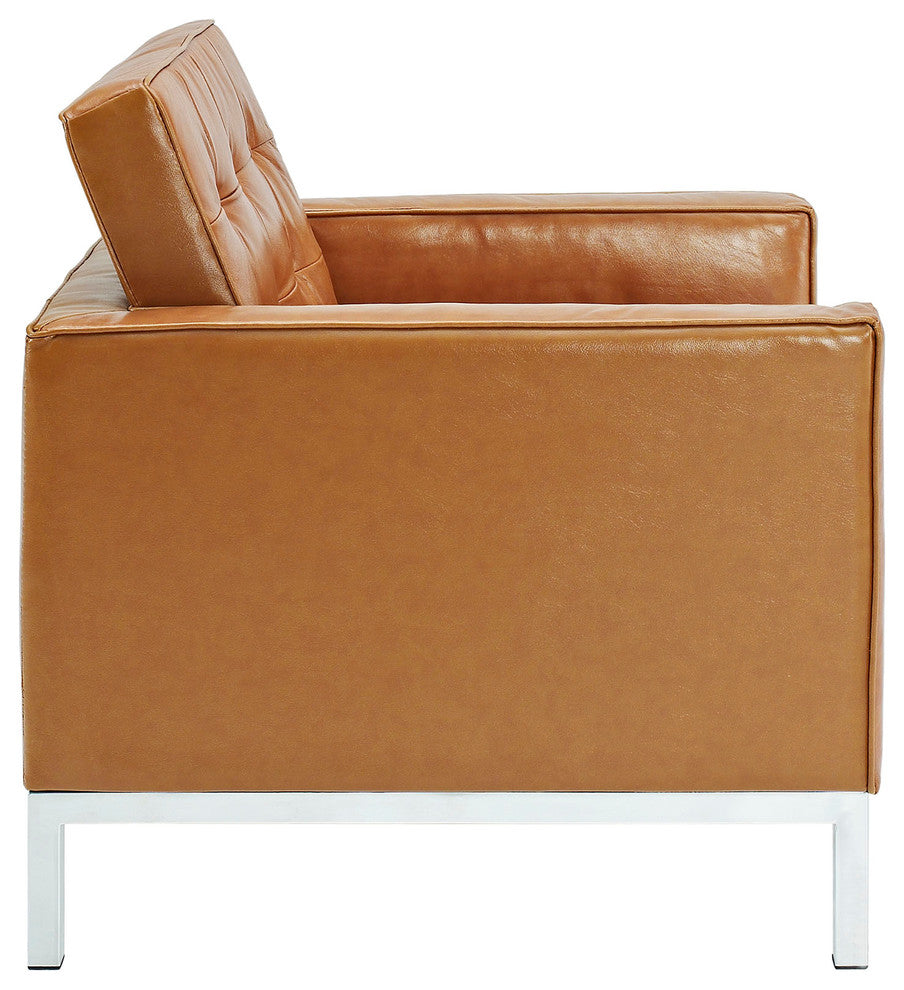 Modway Loft Leather Armchairs, Set of 2