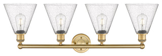 Berkshire 4-Light 35" Bath Vanity Light, Brushed Brass Finish, Seedy Shade