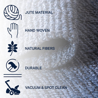 Pata Hand Woven Chunky Jute Navy 2'x20' Runner Rug