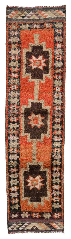 Vintage Turkish Runner Rug - 2' 11" x 11'  (35 in. x 132 in.)