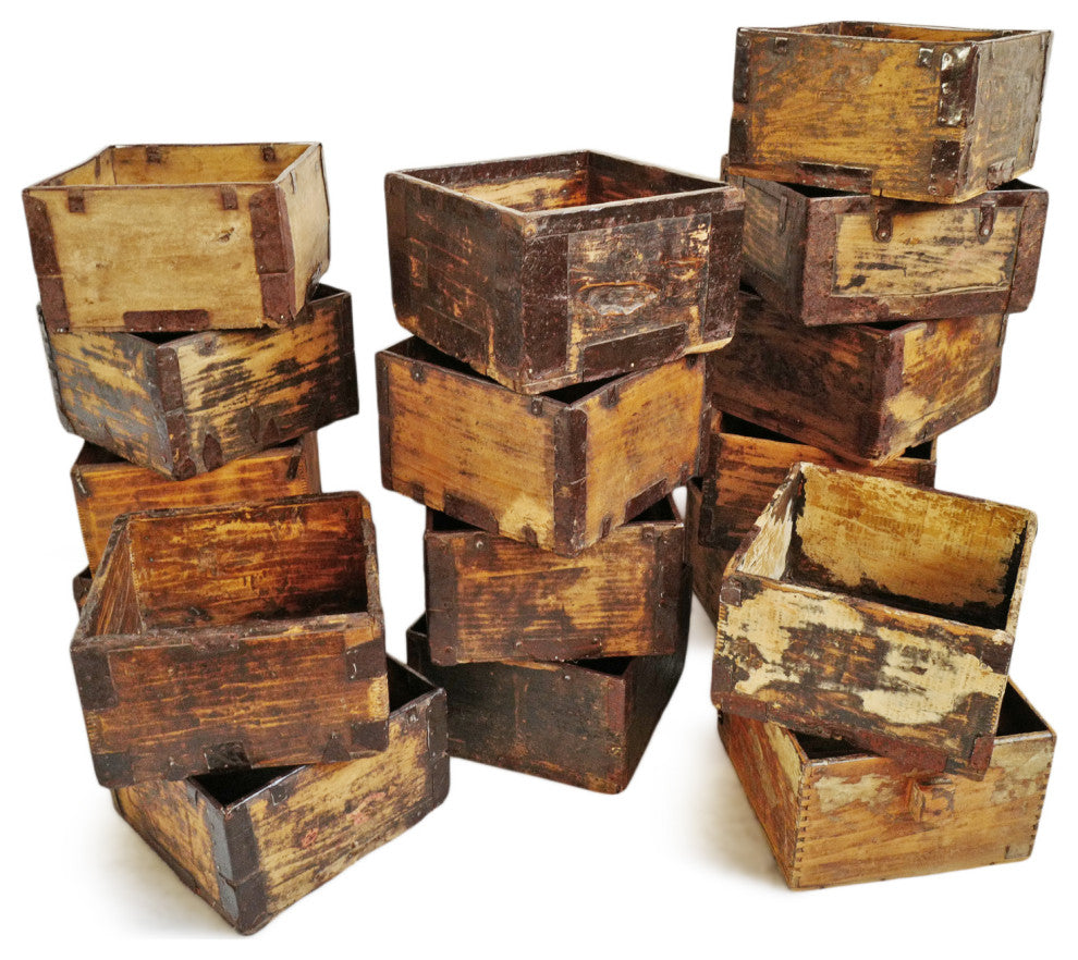 Consigned Antique Chinese Wood Rice Box