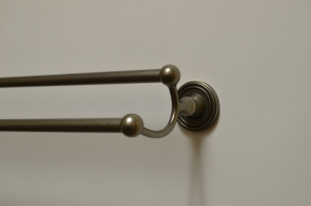 Bradford 24" Double Towel Bar, Aged Pewter