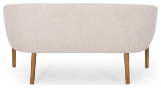 Deborah Mid-Century Fabric Loveseat, Beige, Brown