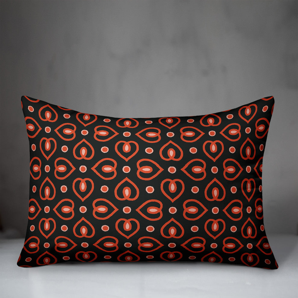 Heart Pattern in Red Throw Pillow