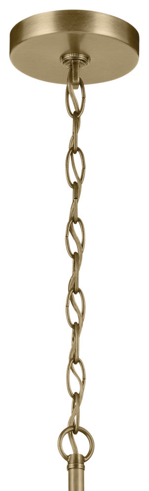 Crosby 31" 4-Light Foyer Pendant With Clear Glass, Natural Brass