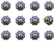 Knob-It Vintage Handpainted Ceramic Knobs, Set of 12, White/Blue/Copper