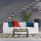 Loveseat and Sofa Set, Faux Vegan Leather, White, Modern, Lounge Hospitality