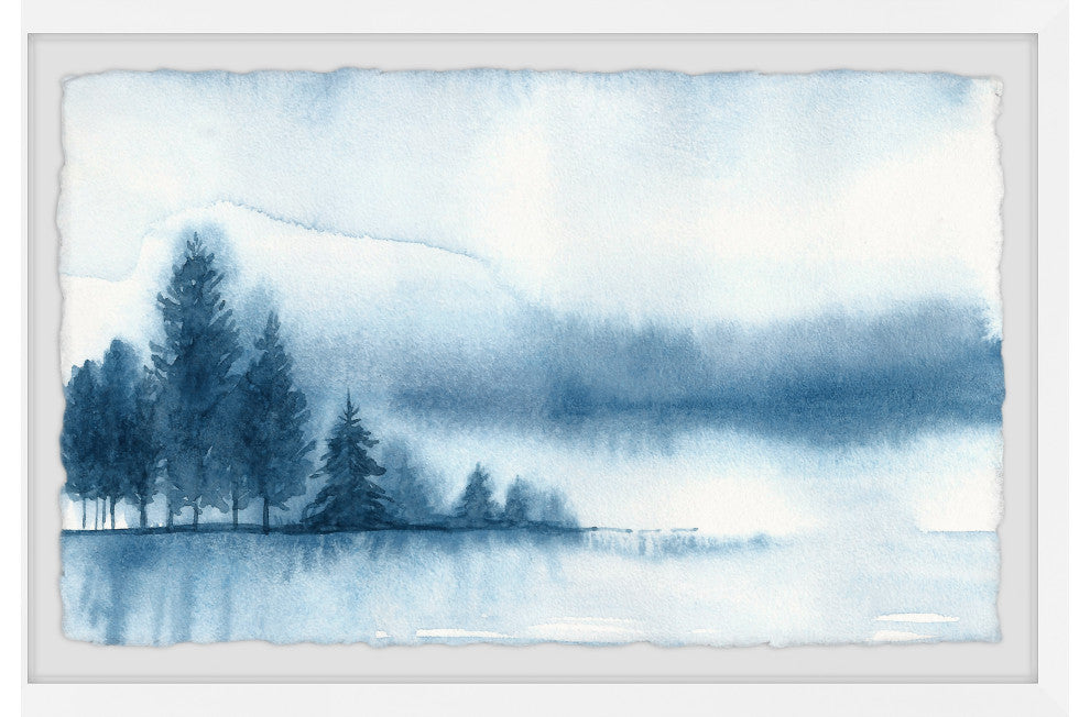 "Frozen Winter Lake" Framed Painting Print, 18x12