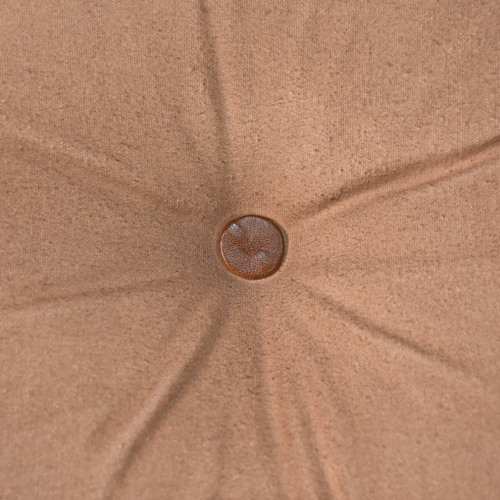 Geometric Handmade Leather Pouf (Recycled Foam with Fibre Fill) Black, [Square] 21x21x12