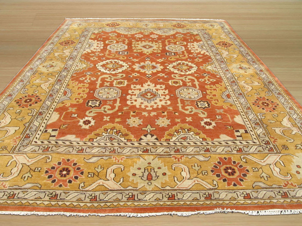 Rust Traditional Oriental Oushak Area Rug