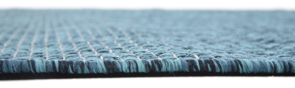 Unique Loom Teal Solid Outdoor 5' 0 x 8' 0 Area Rug