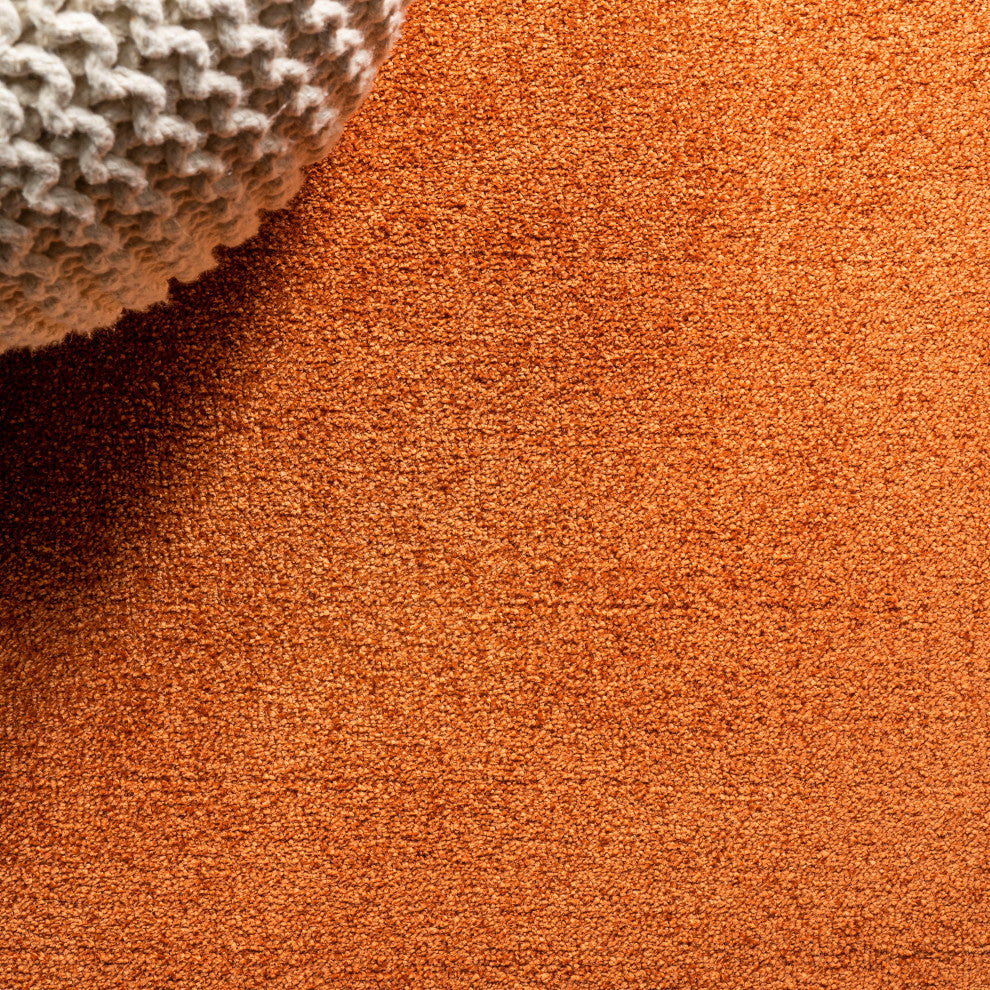 Haze Solid Low-Pile Runner Rug, Red, 3 X 5