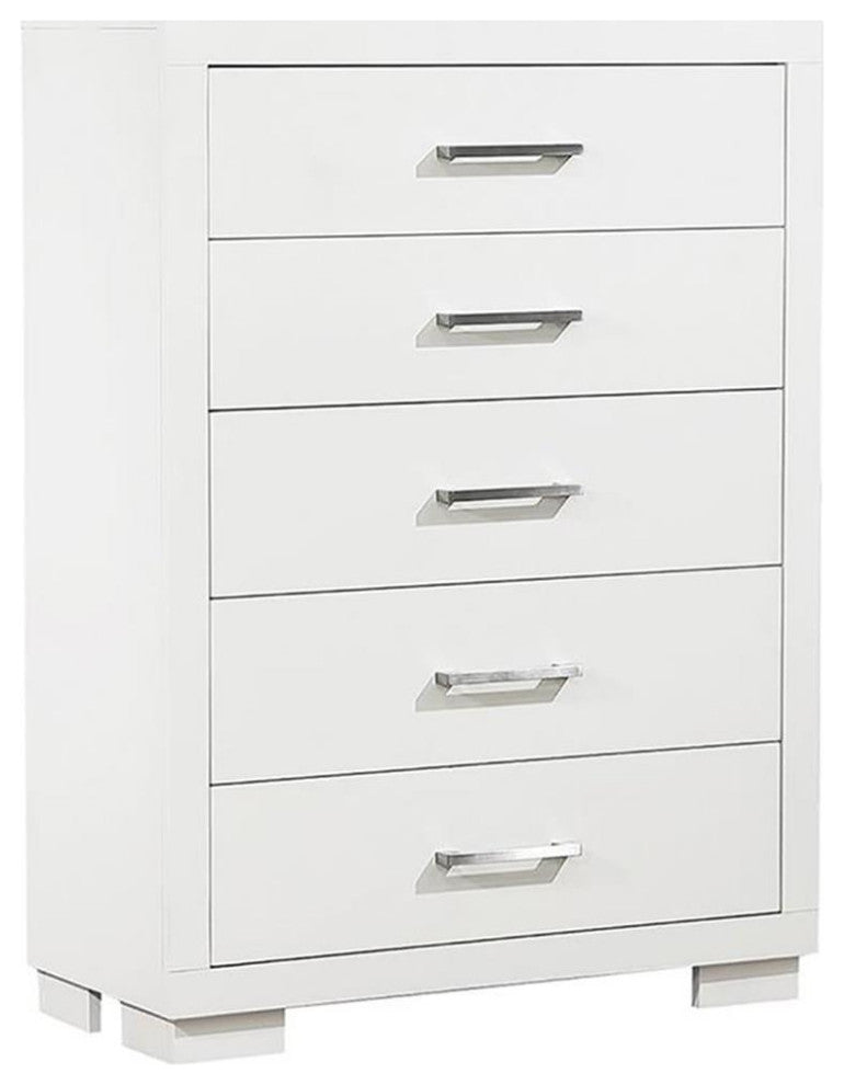 Coaster Jessica Contemporary Wood 5-Drawer Rectangular Chest in White