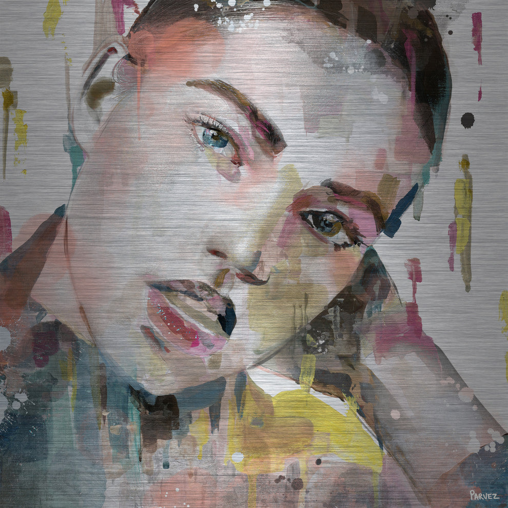 "Alluring Chic" Painting Print on Brushed Aluminum, 48"x48"