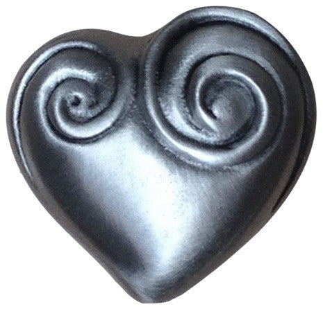 Spiral Heart Knob, Satin