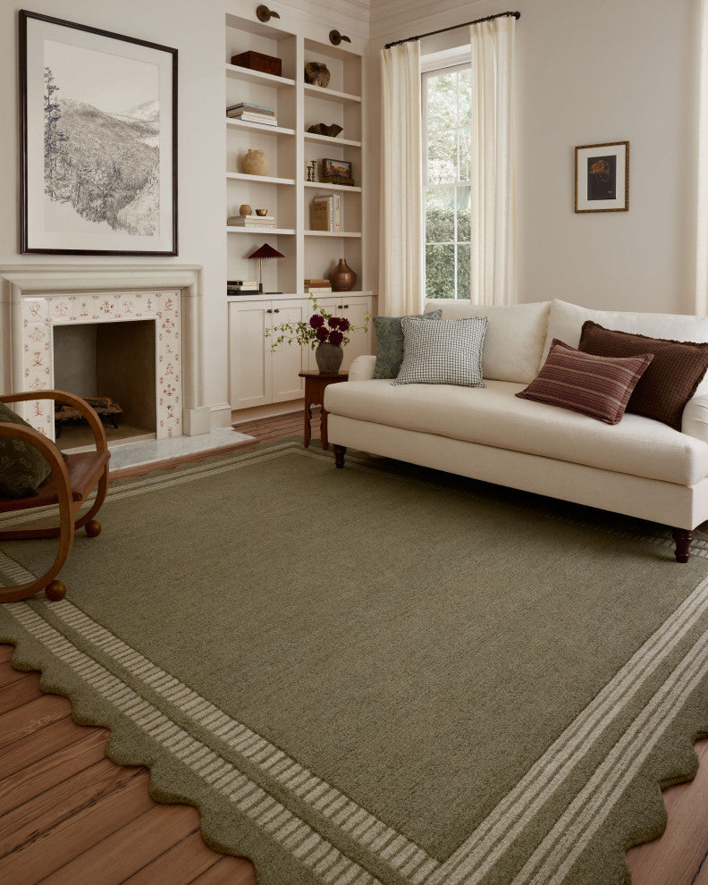Chris Loves Julia x Loloi Scottie Olive / Pebble 3'-6" x 5'-6" Accent Rug
