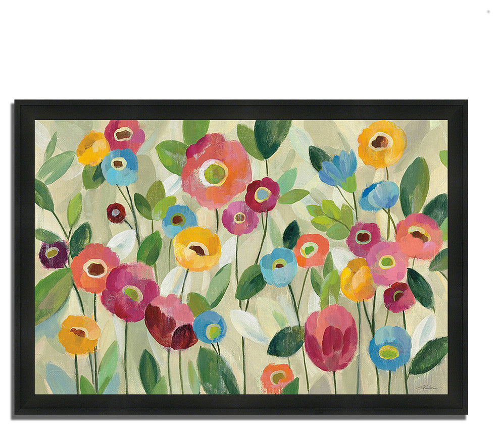 "Fairy Tale Flowers V" By Silvia Vassileva, Framed Painting Print, Ready To Hang