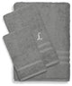 Denzi 3-Peice Towel Set Monogrammed Letter, L