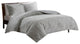 Woolrich Teton Plush Embroidered 3-Piece Coverlet, Grey, Full/Queen