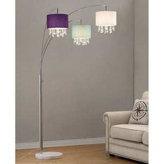 Palace 3-Light Crystal Pendant Arch Floor Lamp, Clear