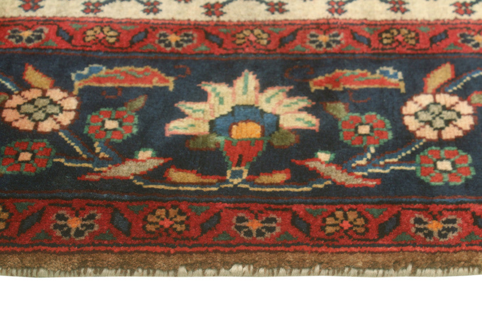 Fine Vintage Distressed Brittni Beige/Navy Runner, 5'1x9'9