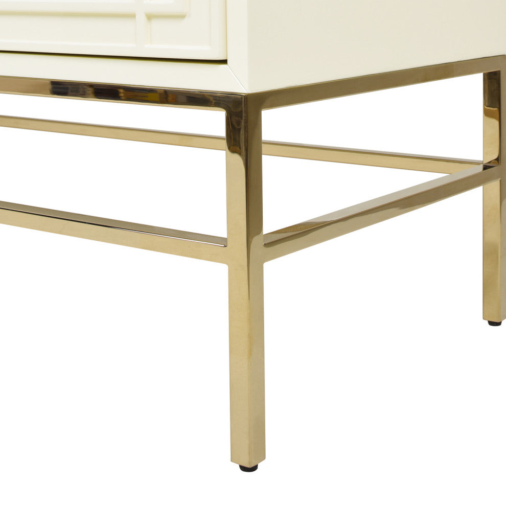Gemini 79" Sideboard Storage Buffet, White Lacquer