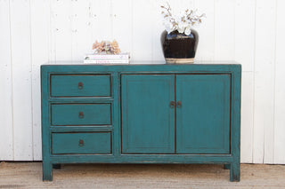 Asian Celadon Blue Credenza