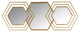 Gold Hexagon Trio Modern Wall Mirror