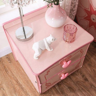 Wooden 2 Drawers Nightstand, Pink